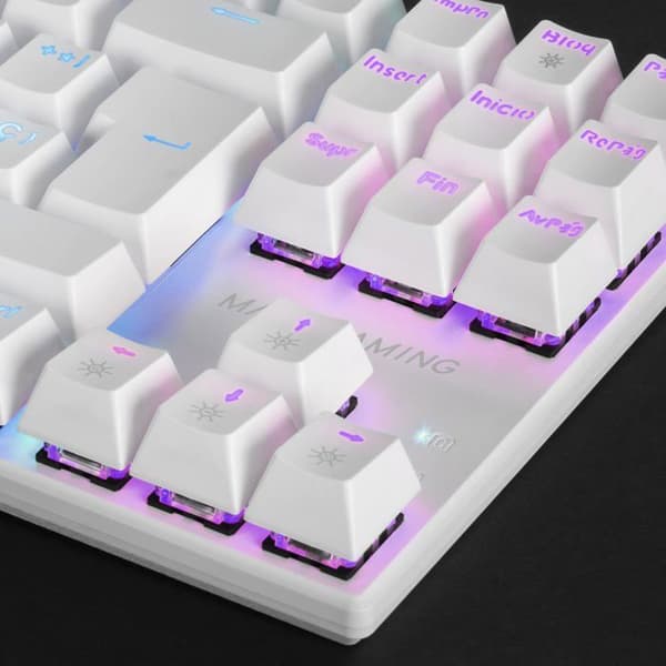 Mekaniskt speltangentbord (brun switch) Mars Gaming MK80 RGB (vit)
