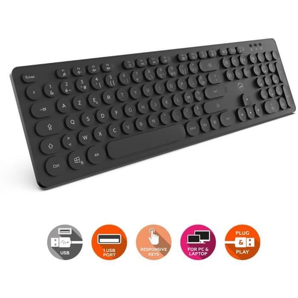 RGB trådbundet tangentbord - MOBILITY LAB - ML306858 - AZERTY - Flerfärgad bakgrundsbelysning - Runda tangenter