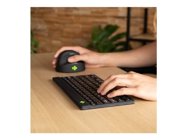 R-Go Ergonomic Keyboard Compact break - Tangentbord - trådlös - Bluetooth 5.0 - QWERTY - brittisk - svart
