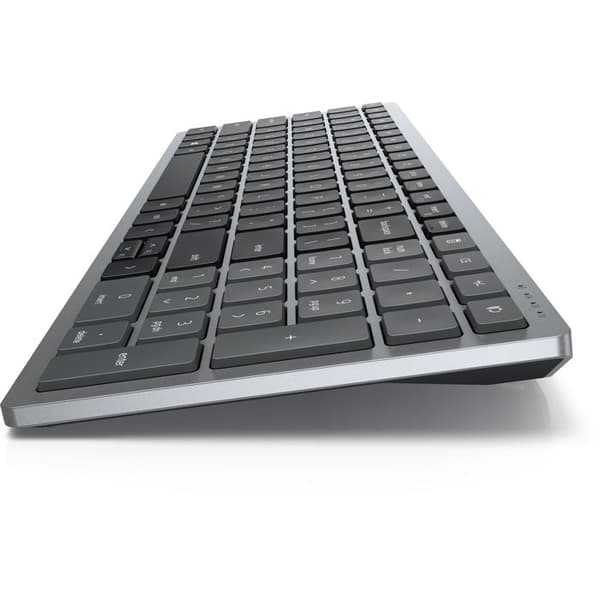 DELL KB740 trådlöst tangentbord - tyskt QWERTZ - grått, svart - RF + Bluetooth - 36 månaders batteritid