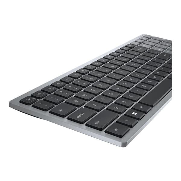 DELL KB740 trådlöst tangentbord - tyskt QWERTZ - grått, svart - RF + Bluetooth - 36 månaders batteritid Grå, Svart