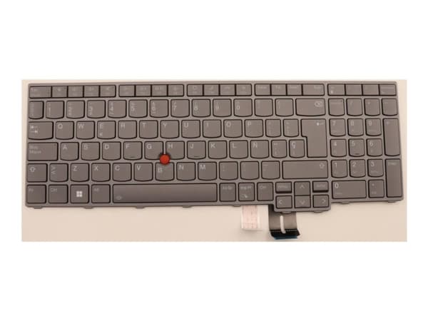 Chicony - Ersättningstangentbord för bärbar dator - med Trackpoint - bakgrundsbelyst - QWERTY - spansk - grå - FRU