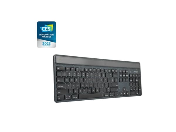 Targus EcoSmart - Tastatur - kestävä energiankeruu - antimikrobiel - bagbelyst - trådløs - Bluetooth 5.0 - QWERTY - Nordisk - tastkontakt: Scissor-Ke