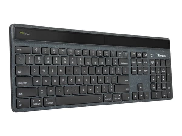 Targus EcoSmart - Tastatur - kestävä energiankeruu - antimikrobiel - bagbelyst - trådløs - Bluetooth 5.0 - QWERTY - Nordisk - tastkontakt: Scissor-Ke