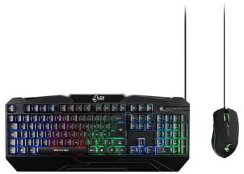 MediaRange MRGS102-UK, Kabel, USB, QWERTY, RGB LED, Svart, Mus inkluderad