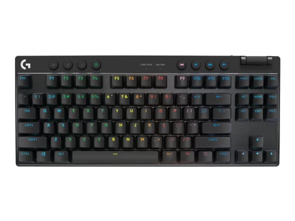 Logitech G PRO X TKL - Tastatur - bakgrunnsbelyst - trådløs - 2.4 GHz, Bluetooth - QWERTY - US International - tastsvitsj: Tactile - rosa