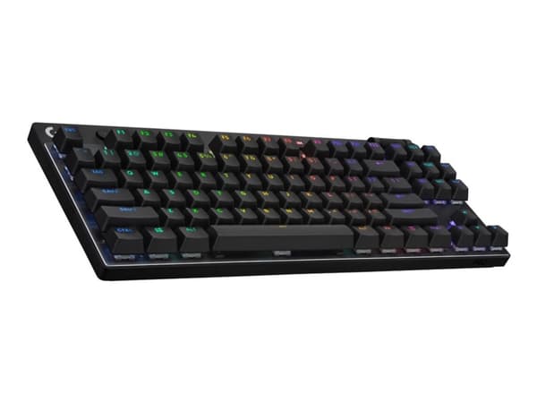 Logitech G PRO X TKL - Tastatur - bakgrunnsbelyst - trådløs - 2.4 GHz, Bluetooth - QWERTY - US International - tastsvitsj: Tactile - rosa Fiolblå