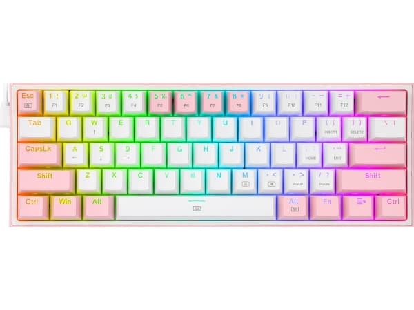 Redragon K617 Fizz näppäimistö (K617-RGB vaaleanpunainen)