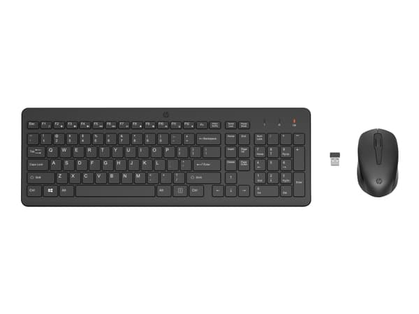 HP 330 - Tastatur- og mussett - trådløs - 2.4 GHz - svart - for HP 21, 22, 24, 27; Laptop 15, 15s, 17; Pavilion 24, 27, TP01; Pavilion Laptop 14, 15