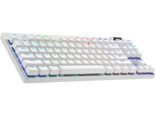 Logitech G PRO X TKL - Tastatur - gaming - bakgrunnsbelyst - trådløs - 2.4 GHz, Bluetooth - QWERTY - US International - tastsvitsj: Tactile - hvit