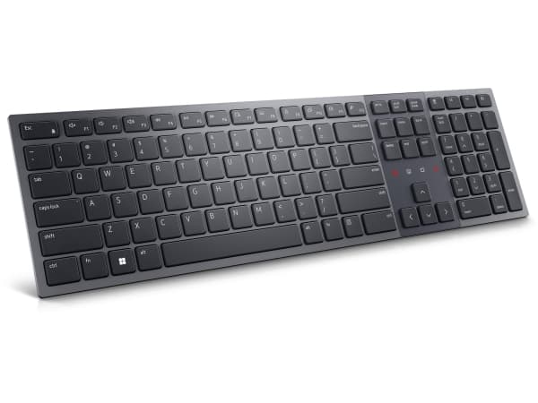 Dell Premier KB900 - Tangentbord - samarbete - bakgrundsbelyst - trådlös - 2.4 GHz, Bluetooth 5.1 - QWERTY - USA, internationellt - grafit - med 3 ye