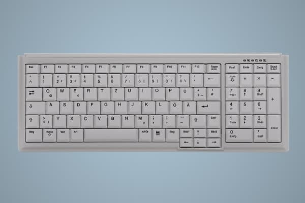 Active Key AK-7000 - Tangentbord - USB - tysk - ljusgrå