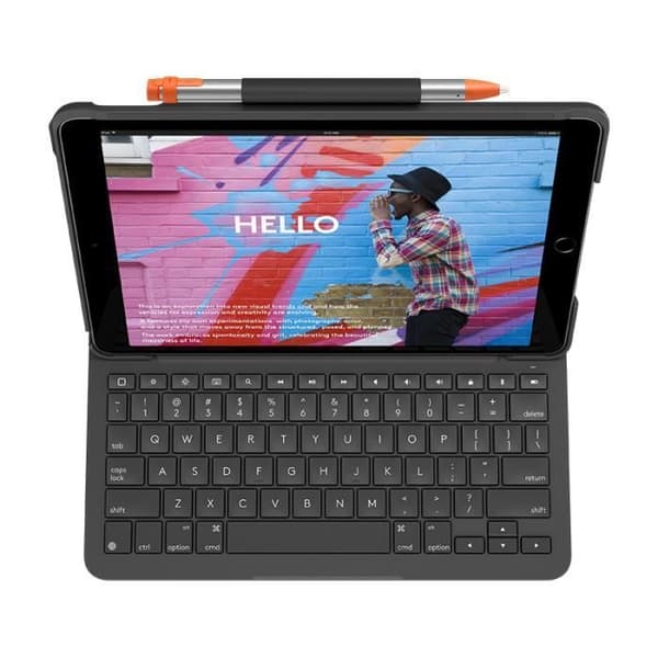 Logitech Slim Folio iPad 7:e generation grafit esp mediter sp svart svart Noir