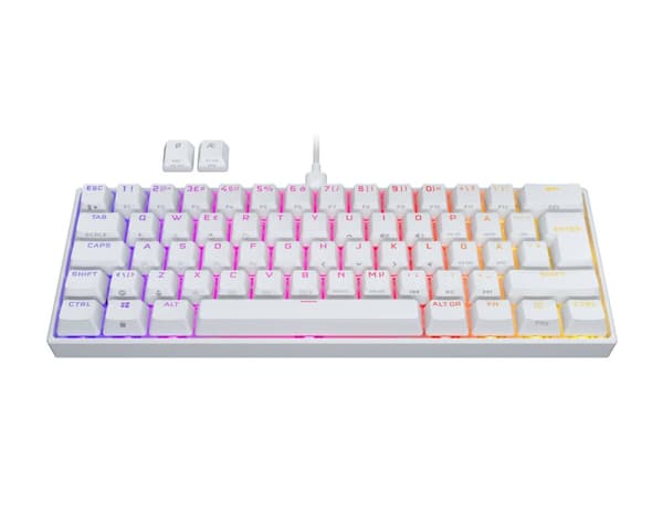 K65 RGB PBT Gaming Tastatur [MX Red] - Hvid