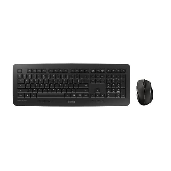 CHERRY DW 5100 US engelska 2,4 GHz trådlöst tangentbord och mus med svart eurosymbol