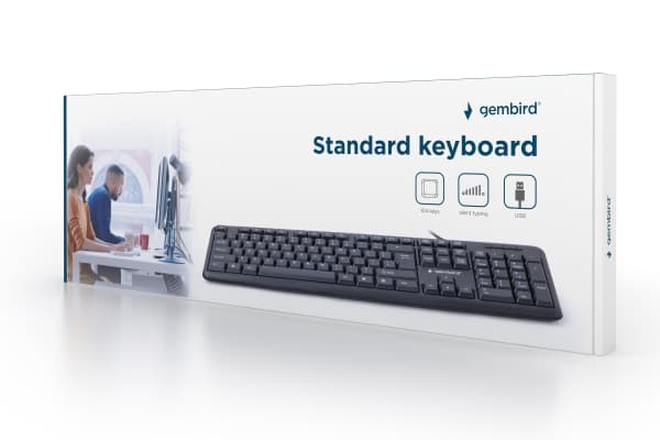 Gembird - Tangentbord - USB - svart - färglåda