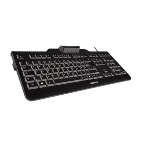 Tangentbord med Läsare Cherry JK-A0100ES-2 Svart Qwerty Spanska