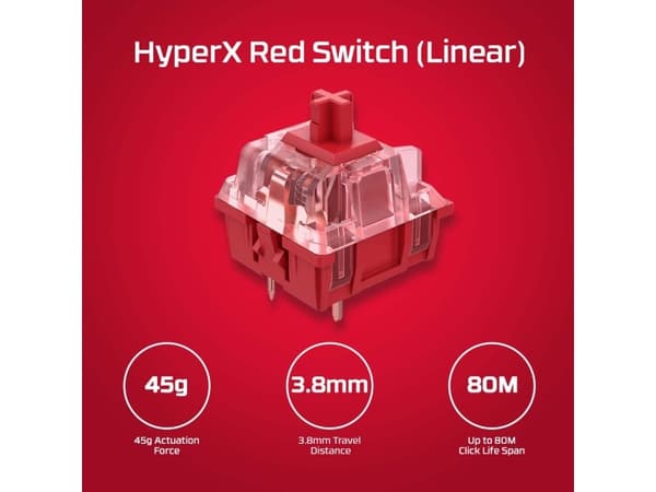 HyperX Alloy Origins Core PBT HX Blue – mekaaninen pelinäppäimistö, Tenkeyless (80–87 %), USB, Mekaaninen, QWERTY, RGB LED, Musta