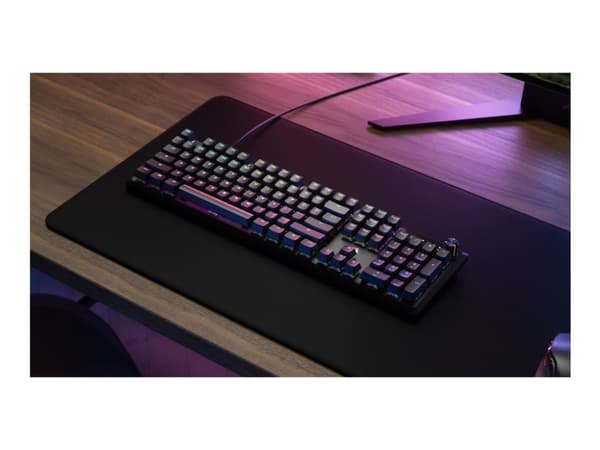 CORSAIR K70 CORE RGB - Tastatur - mechanical, gaming - 100% - full size - backlit - USB - QWERTY - USA - tastsvitsj: CORSAIR MLX Red - svart