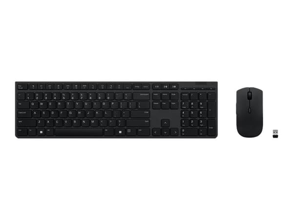 Lenovo Professional - Sats med tangentbord och mus - trådlös - Bluetooth, 2.4 GHz - estnisk - tangentbrytare: Scissor-Switch - grå - brun låda