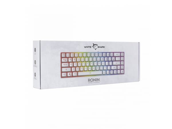 White Shark RONIN White, Kabel, USB, Membrantangentbrytare, QWERTY, LED, Vit