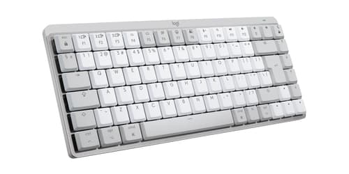 LOGITECH MX Mechanical Mini for Mac Minimalist Wireless Illuminated Keyboard  - PALE GREY - US INTL - 2.4GHZ/BT - EMEA - TACTILE "920-010799" (timbru Harmaa, Valkoinen