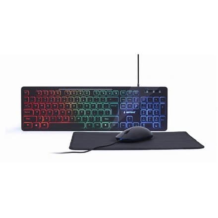 Gembird 3-in-1 Backlight Desktop Set Black
