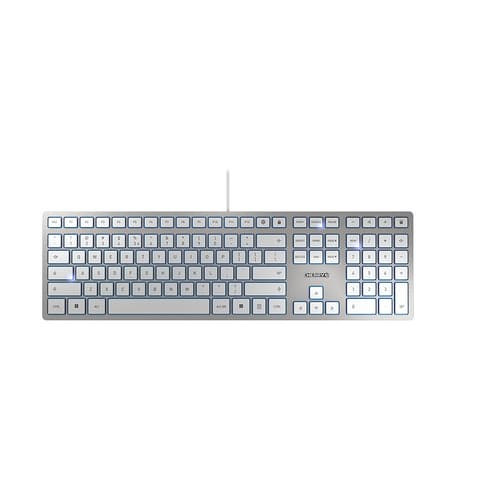 CHERRY KC 6000 SLIM KEYBOAD USB/US ENGLISH/INT Sølv, Hvid
