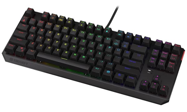 Endorfy herní klávesnice Thock TKL Kailh  BL RGB /USB/ blue sw. / drátová / mechanická / US layout / černá RGB