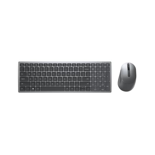 Dell Multi-Device Wireless Keyboard and Mouse - KM7120W - US International (QWERTY) Harmaa, Titaani