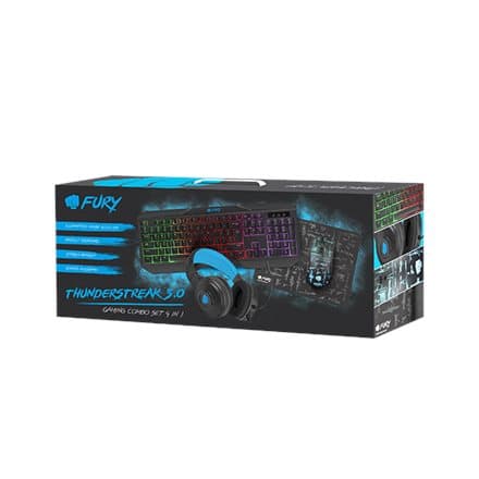 Fury NFU-1674 Gaming 4in1 Set / Keyboard / Mouse / Headset / Mouse Pad / ENG Svart