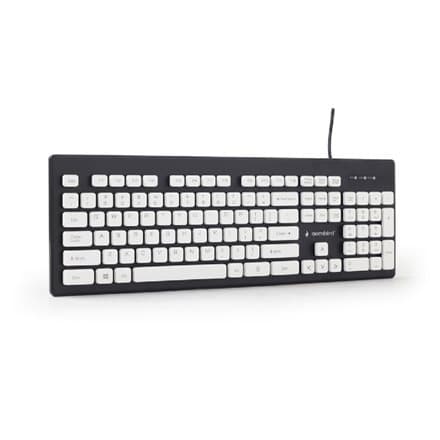 Gembird Chocolate Keyboard USB US Black, White keys