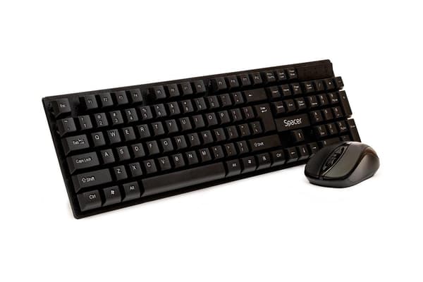 KIT wireless SPACER, tastatura wireless + mouse wireless, black, "SPDS-1100"   (timbru verde 0.8 lei)