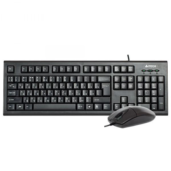 Kit TASTATURA si Mouse A4TECH, "KR-85+OP-620D", cu fir, 104 taste format standard, mouse 1000dpi, 4/1 butoane, negru, "KR-8520D-USB" (timbru verde 0.8