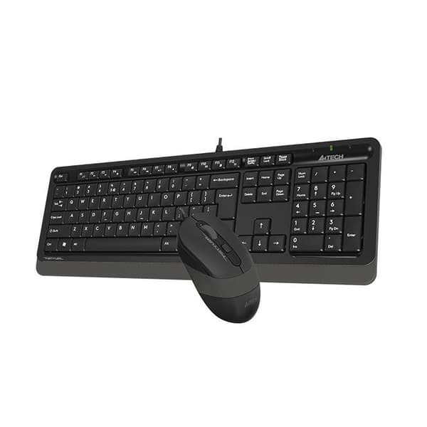 Keyboard Set A4TECH F1010, Grey Sort, Grå