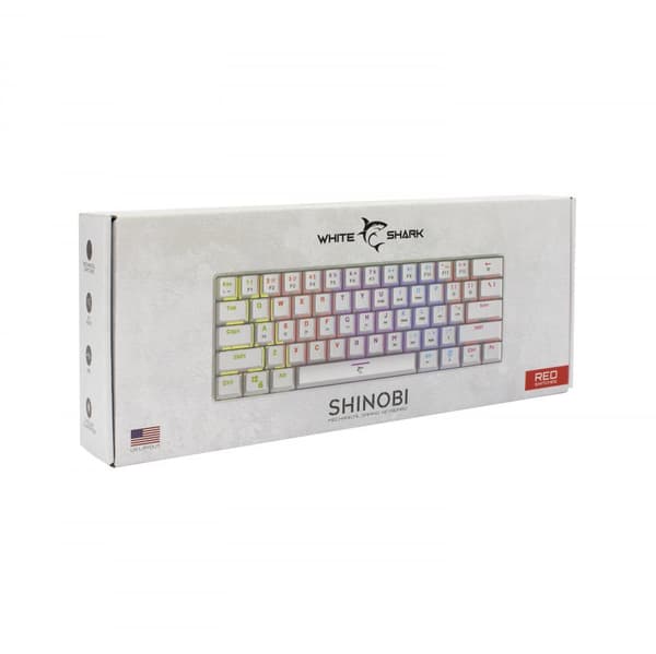 White Shark GK-2022 Shinobi Red Switch, White US
