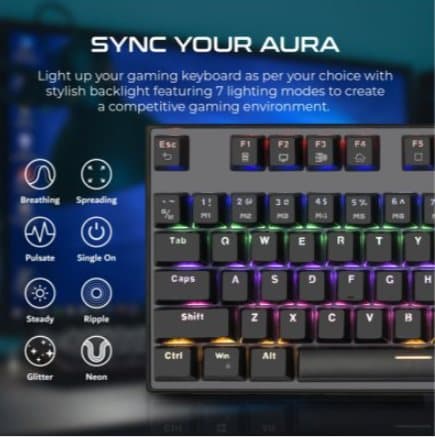 VERTUX Tactical Mechanical Gaming RGB Keyboard