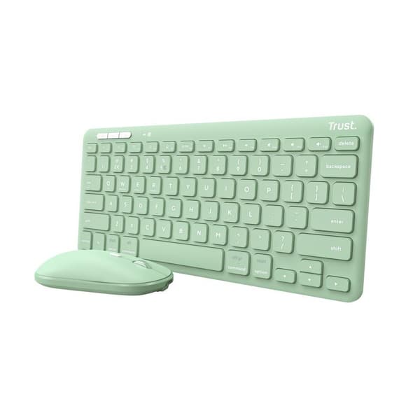 KEYBOARD +MOUSE WRL LYRA/GREEN 24942 TRUST Grön