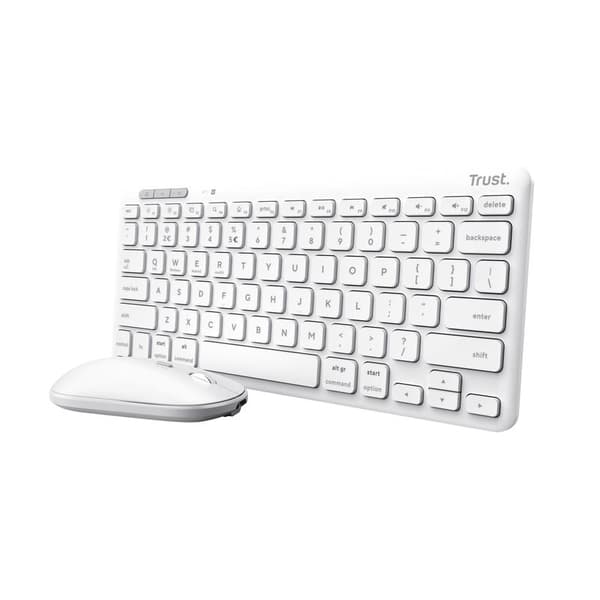TASTATURI Trust LYRA Wireless and rechargeable Keyboard & Mouse WHITE US "25073" (timbru verde 0.8 lei) Hvid
