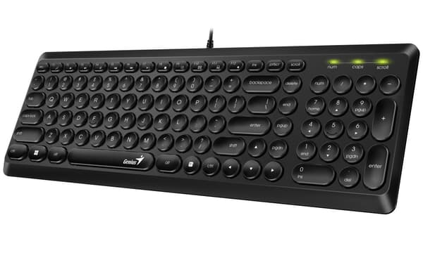 GENIUS Slimstar Q200/ Drátová/ USB/ černá/ retro design/ CZ+SK layout