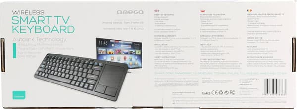Omega wireless keyboard US SmartTV OKB004B, black (43666)