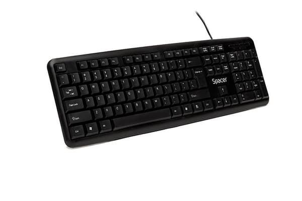 TASTATURA SPACER USB, 104 taste, anti-spill, black, "SPKB-520"   (timbru verde 0.8 lei)