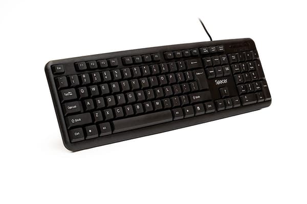 TASTATURA SPACER USB, 104 taste, anti-spill, black, "SPKB-S62"/45505855   (timbru verde 0.8 lei)