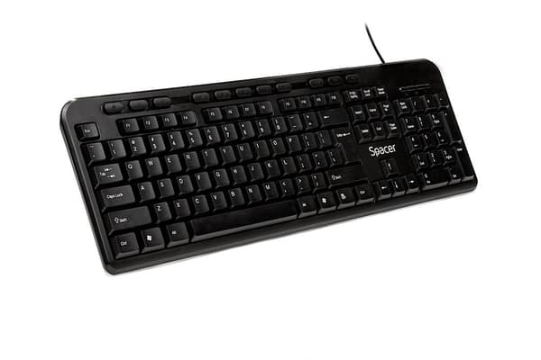 TASTATURA SPACER USB, multimedia, 104 taste + 11 taste multimedia, anti-spill, black, "SPKB-169" 45504123   (timbru verde 0.8 lei)