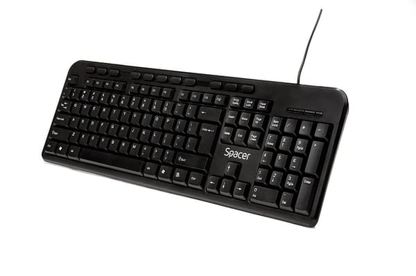 TASTATURA SPACER USB, multimedia, 104 taste + 11 taste multimedia, anti-spill, black, "SPKB-169" 45504123   (timbru verde 0.8 lei)