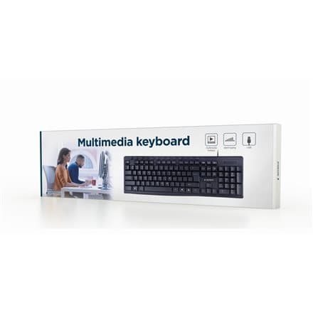 Gembird KB-UM-107 Multimedia keyboard, black, US-layout Svart