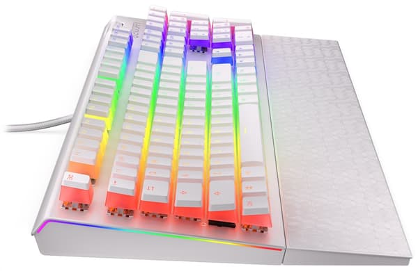 Endorfy herní klávesnice Omnis OWH Pudd.Kailh RD RGB /USB/ red switch / drátová / mechanická / US layout / bílá RGB Valkoinen