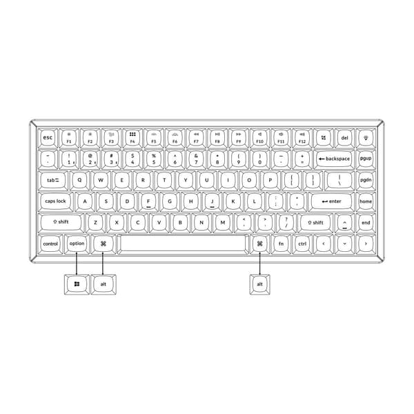 Mechanical Keyboard Keychron Keychron K2 Pro Hot-Swappable Keychron K Pro Mechanical Blue Switch, RGB Backlight Aluminium Frame