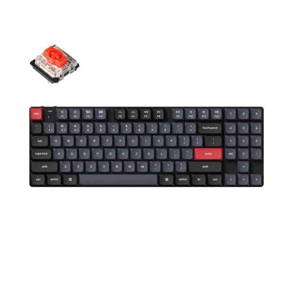 Keyboard Keychron K13 Pro TKL Low Profile Gatheron Red Switch Svart, Grå, Röd