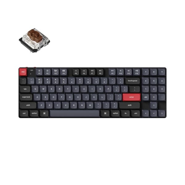 Keyboard Keychron K13 Pro TKL Low Profile Gatheron Brown Switch Sort, Grå, Rød